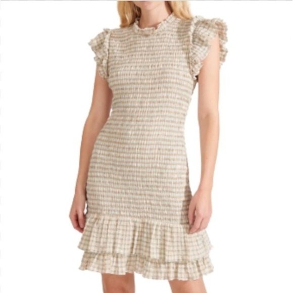 Veronica RUFFLE HEM CICI SMOCKED DRESS NEW W/TAG - Picture 1 of 14